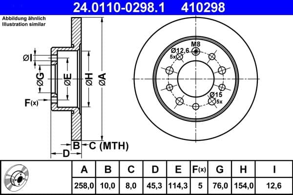 Disc frana ATE 24.0110-0298.1