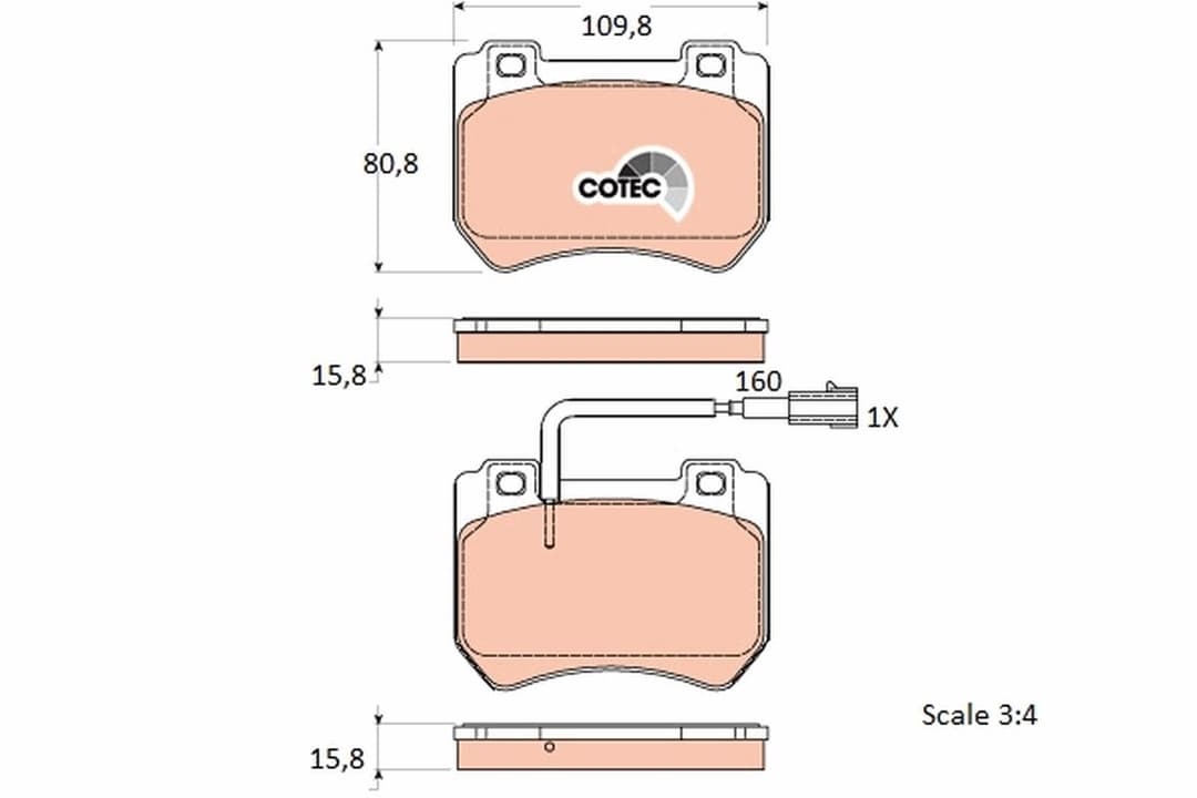 set placute frana,frana disc TRW COTEC GDB1904