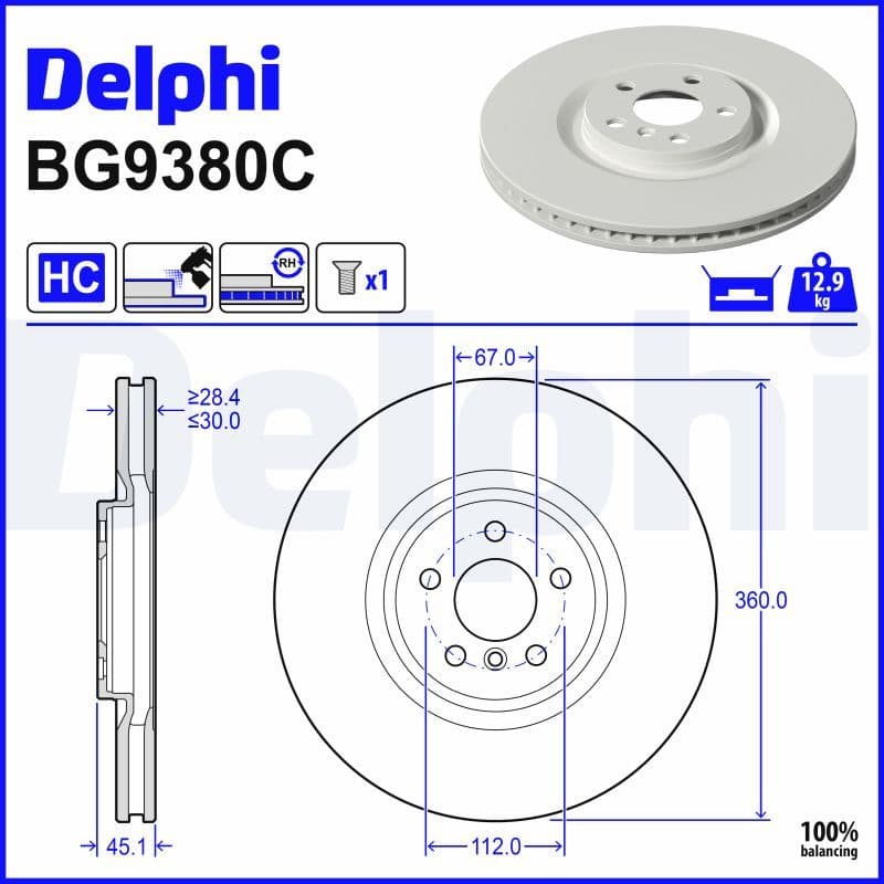 Disc frana DELPHI BG9380C