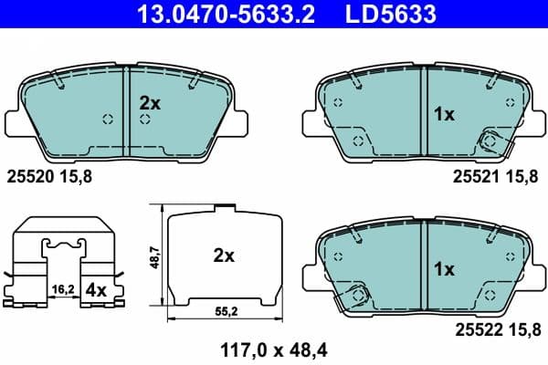 set placute frana,frana disc ATE Ceramic 13.0470-5633.2