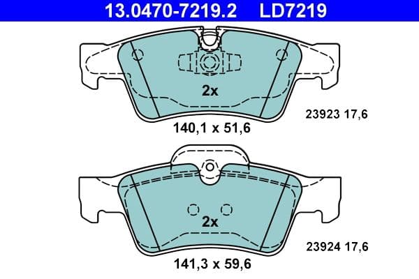 set placute frana,frana disc ATE Ceramic 13.0470-7219.2