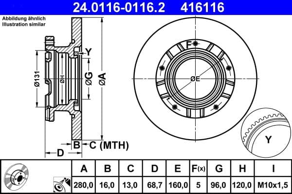 Disc frana ATE 24.0116-0116.2