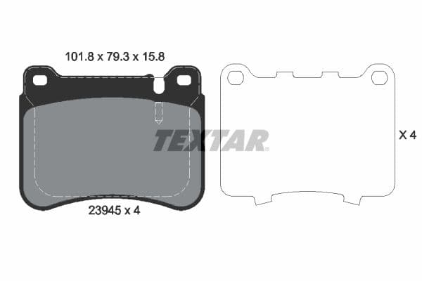 set placute frana,frana disc TEXTAR Q+ 2394501