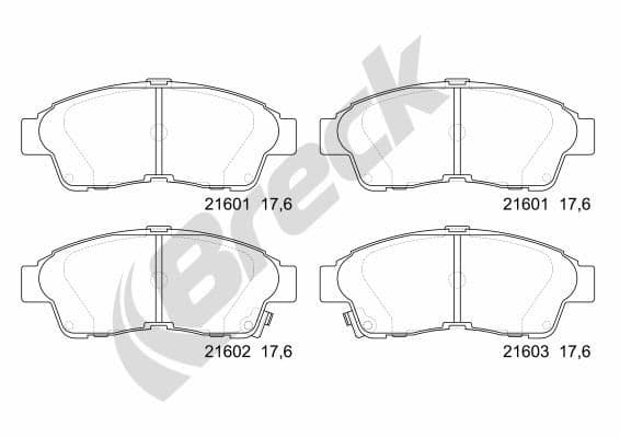 set placute frana,frana disc BRECK 21601 00 701 10