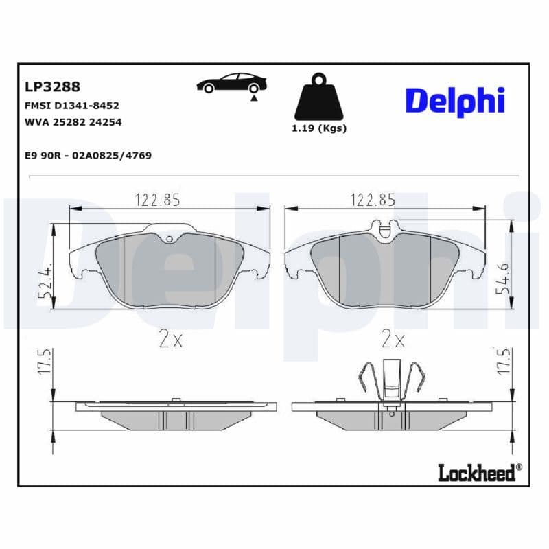 set placute frana,frana disc DELPHI LP3288