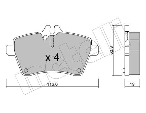 set placute frana,frana disc METELLI 22-0646-0