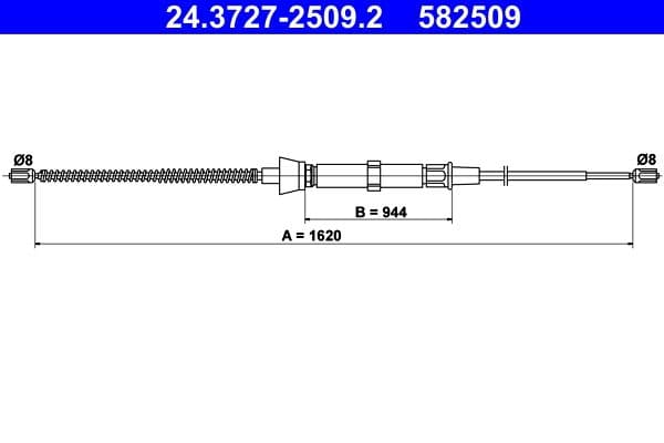 Cablu, frana de parcare ATE 24.3727-2509.2