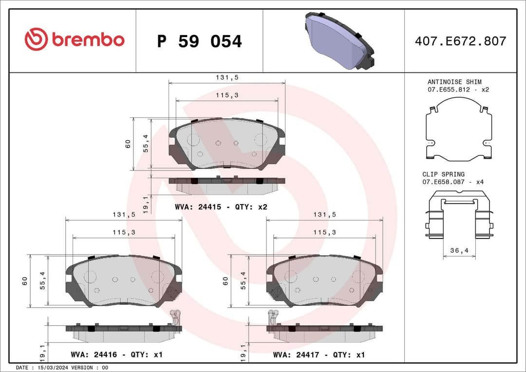 set placute frana,frana disc BREMBO PRIME LINE P 59 054