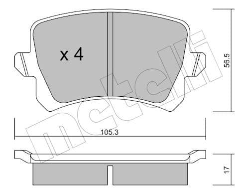 set placute frana,frana disc METELLI 22-0806-0