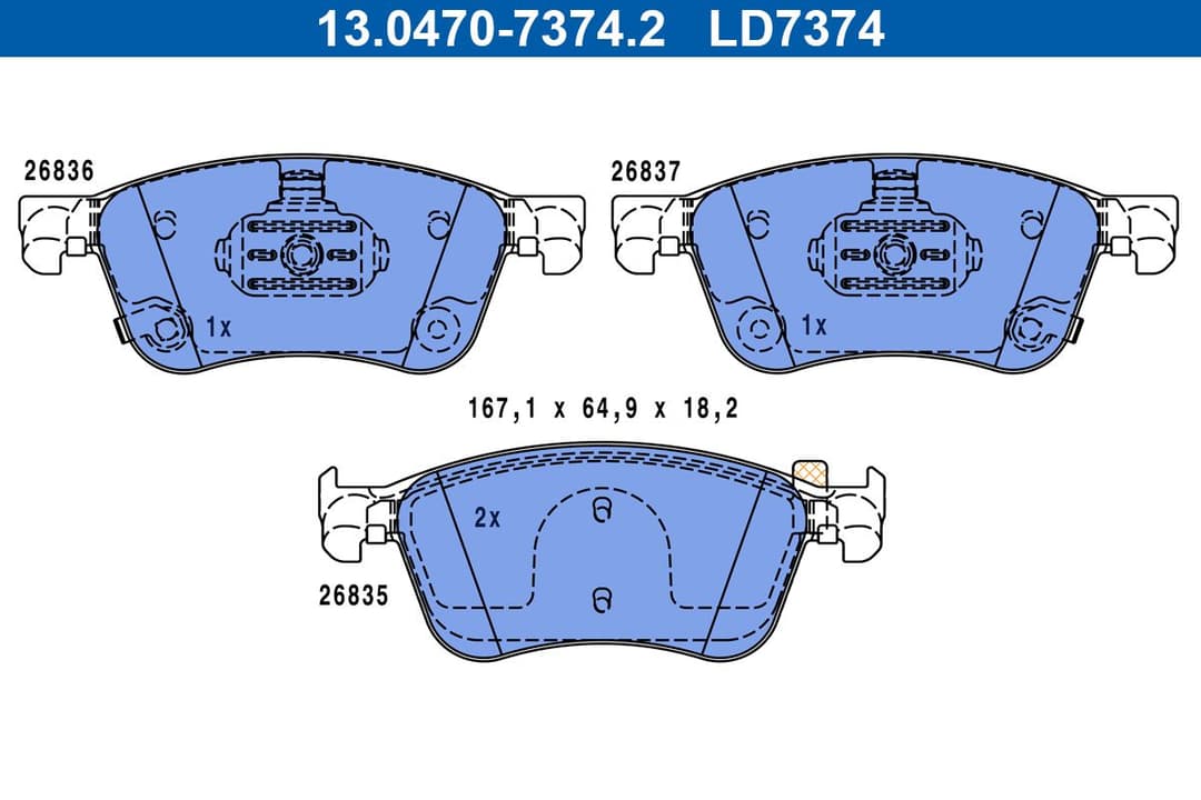 set placute frana,frana disc ATE 13.0470-7374.2