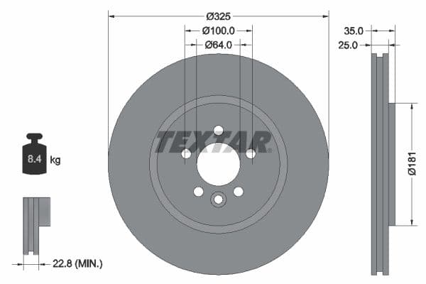 Disc frana TEXTAR PRO 92170303