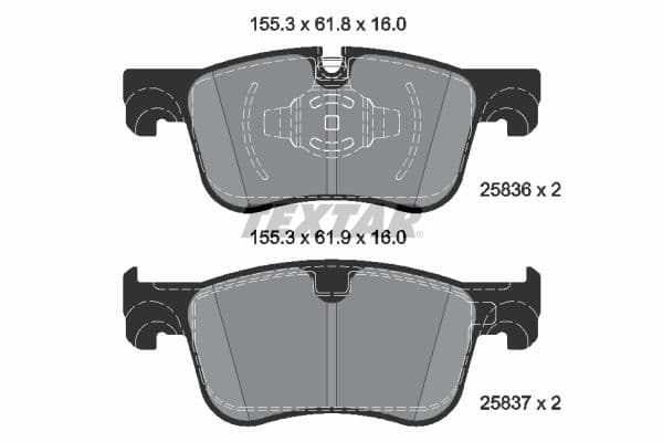 set placute frana,frana disc TEXTAR 2583605
