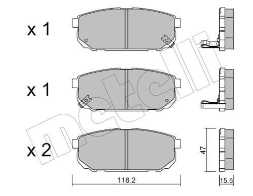 set placute frana,frana disc METELLI 22-0516-0
