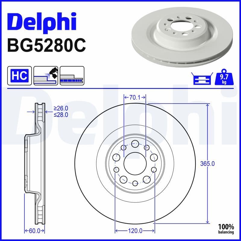 Disc frana DELPHI BG5280C