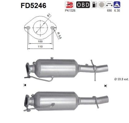 Filtru funingine/particule, sist.de esapament AS FD5246
