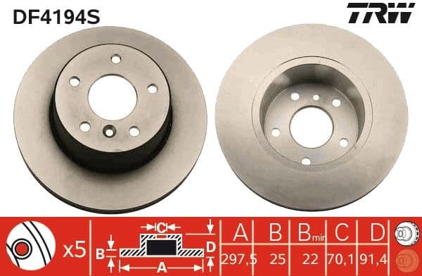 Disc frana TRW SINGLE DF4194S