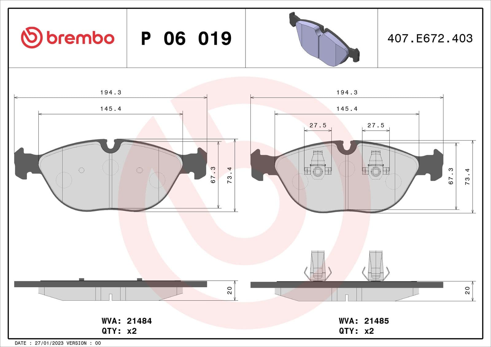 set placute frana,frana disc BREMBO PRIME LINE P 06 019