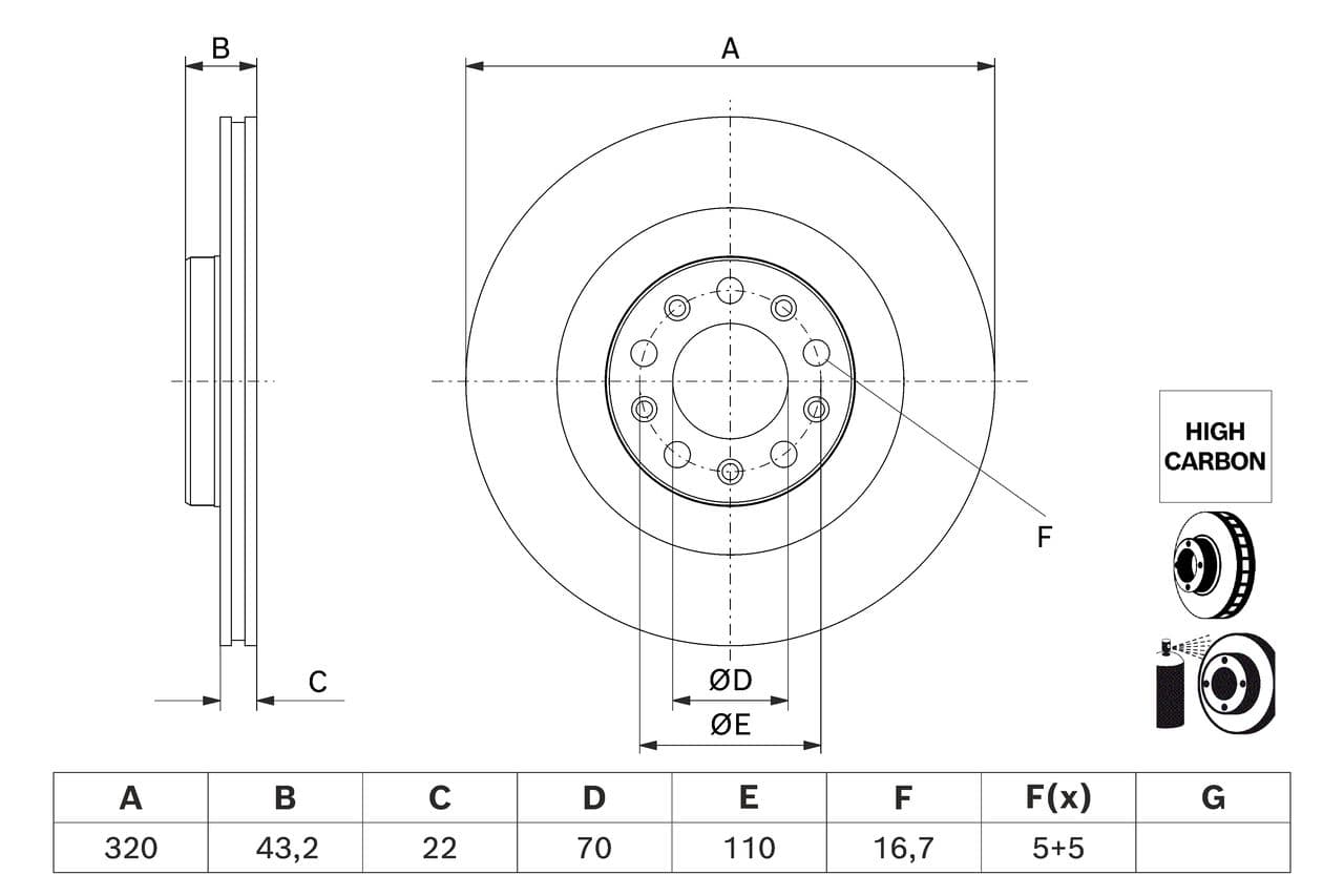 Disc frana BOSCH 0 986 479 J43