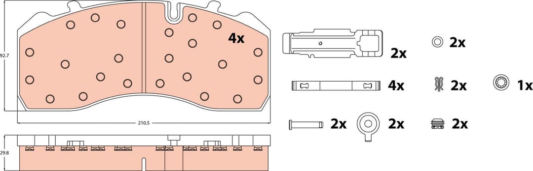 set placute frana,frana disc TRW GDB5072