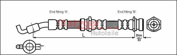 Furtun frana METZGER 4114061