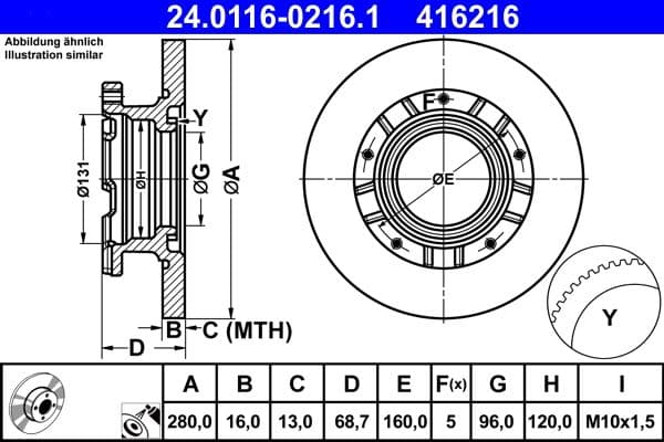 Disc frana ATE 24.0116-0216.1