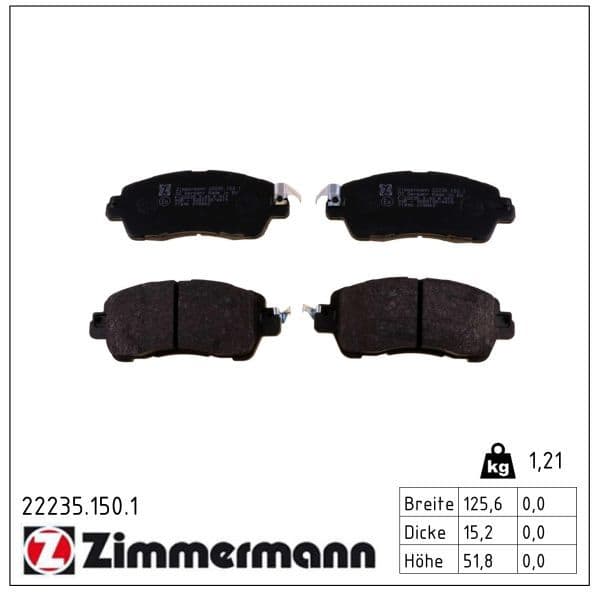 set placute frana,frana disc ZIMMERMANN 22235.150.1