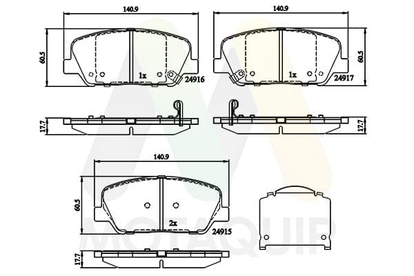 set placute frana,frana disc MOTAQUIP LVXL1776