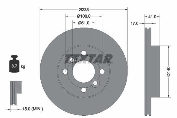 Disc frana TEXTAR PRO 92350903