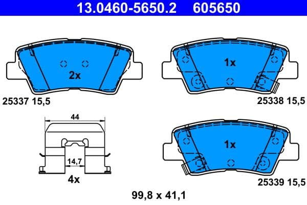 set placute frana,frana disc ATE 13.0460-5650.2