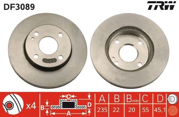 Disc frana TRW DF3089