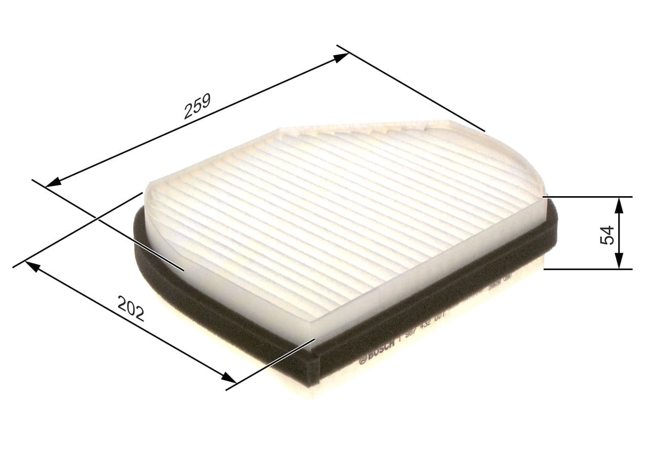 Filtru, aer habitaclu BOSCH 1 987 432 001