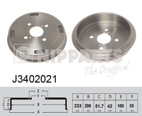 Tambur frana NIPPARTS J3402021