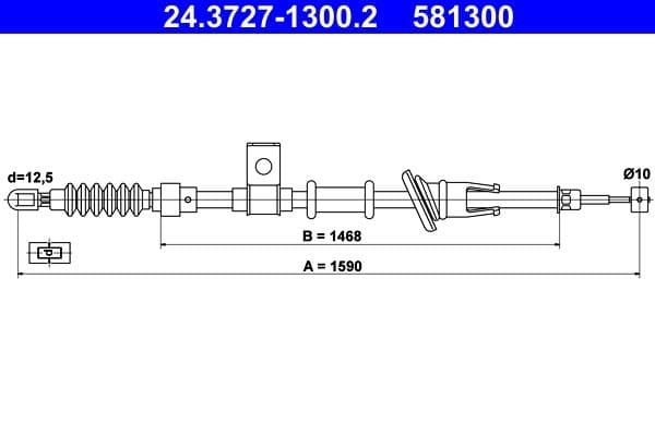 Cablu, frana de parcare ATE 24.3727-1300.2