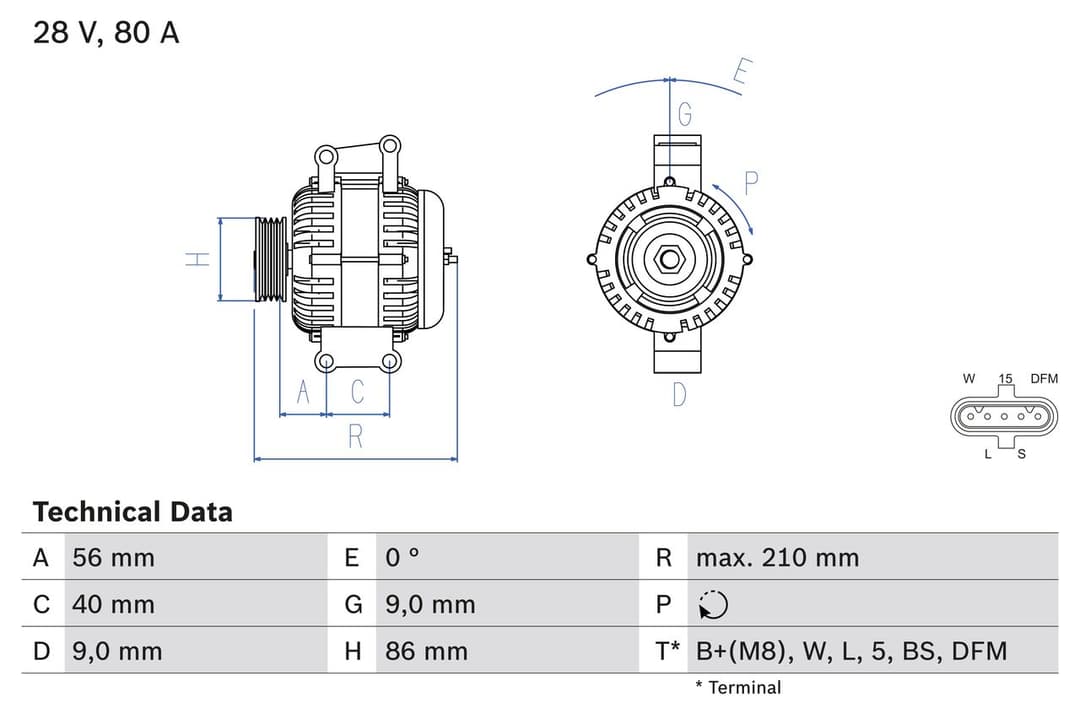 Generator / Alternator BOSCH 0 986 049 320