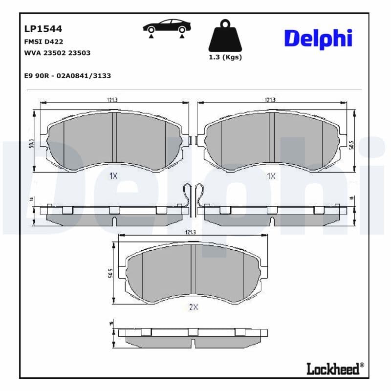 set placute frana,frana disc DELPHI LP1544