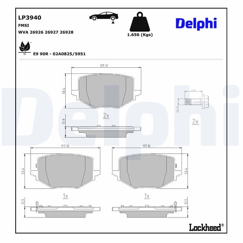 set placute frana,frana disc DELPHI LP3940