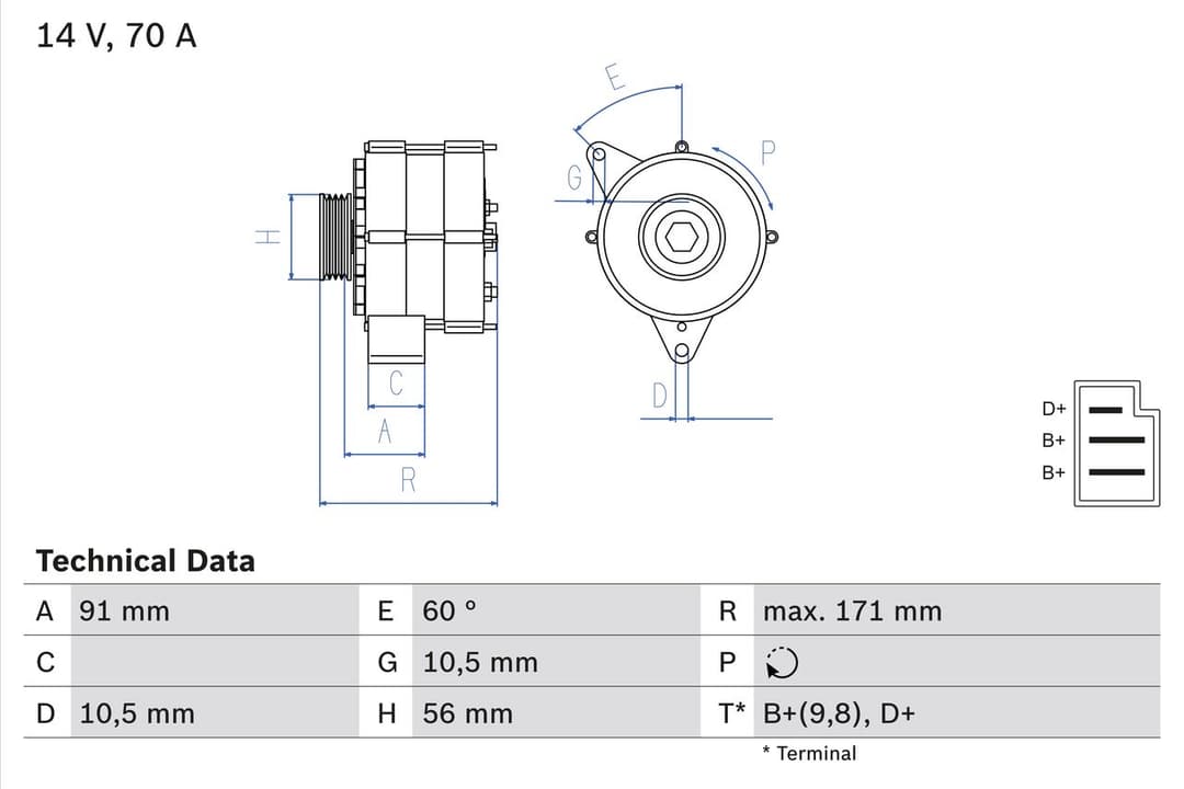 Generator / Alternator BOSCH 0 986 033 810