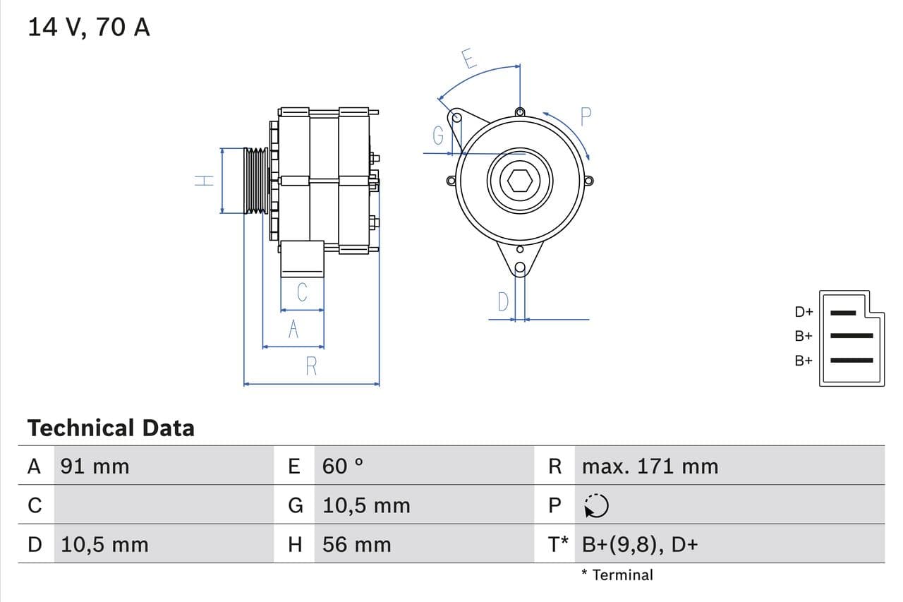 Generator / Alternator BOSCH 0 986 033 810