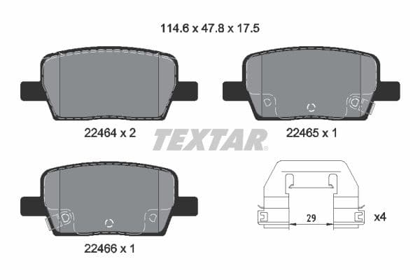 set placute frana,frana disc TEXTAR Q+ 2246401