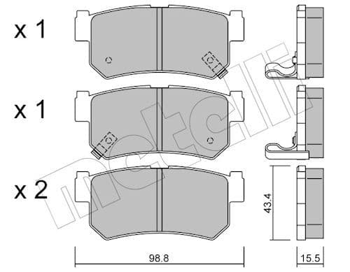 set placute frana,frana disc METELLI 22-0519-0