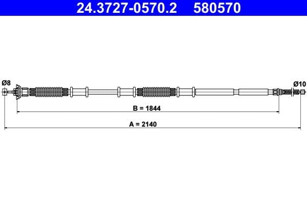 Cablu, frana de parcare ATE 24.3727-0570.2
