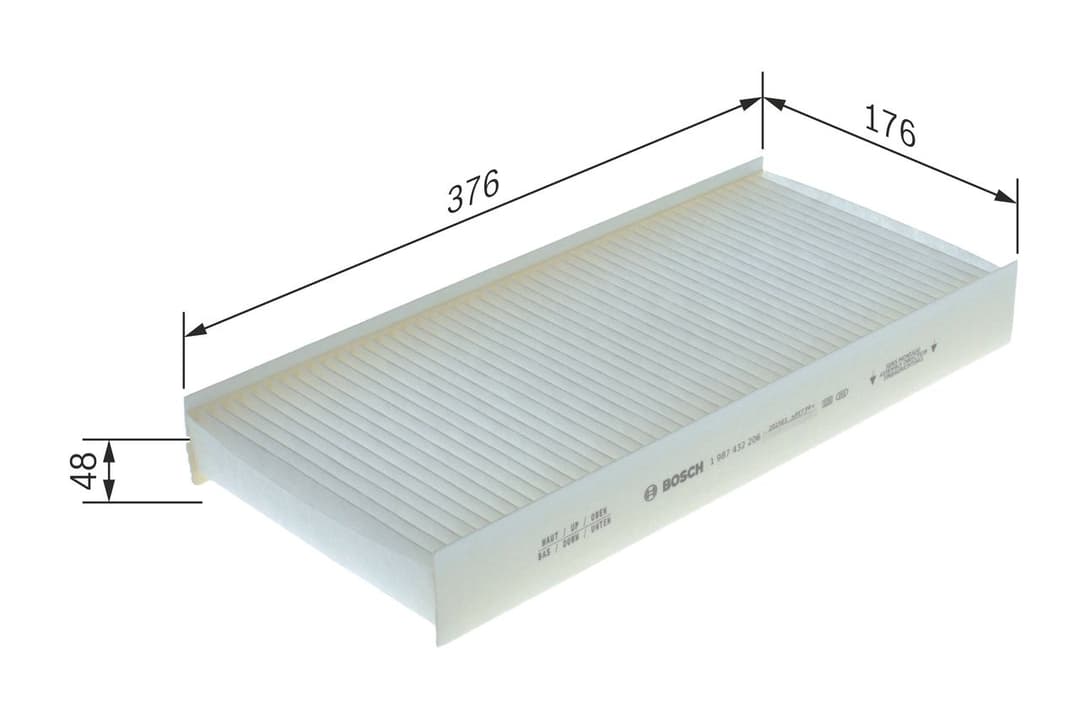 Filtru, aer habitaclu BOSCH 1 987 432 206