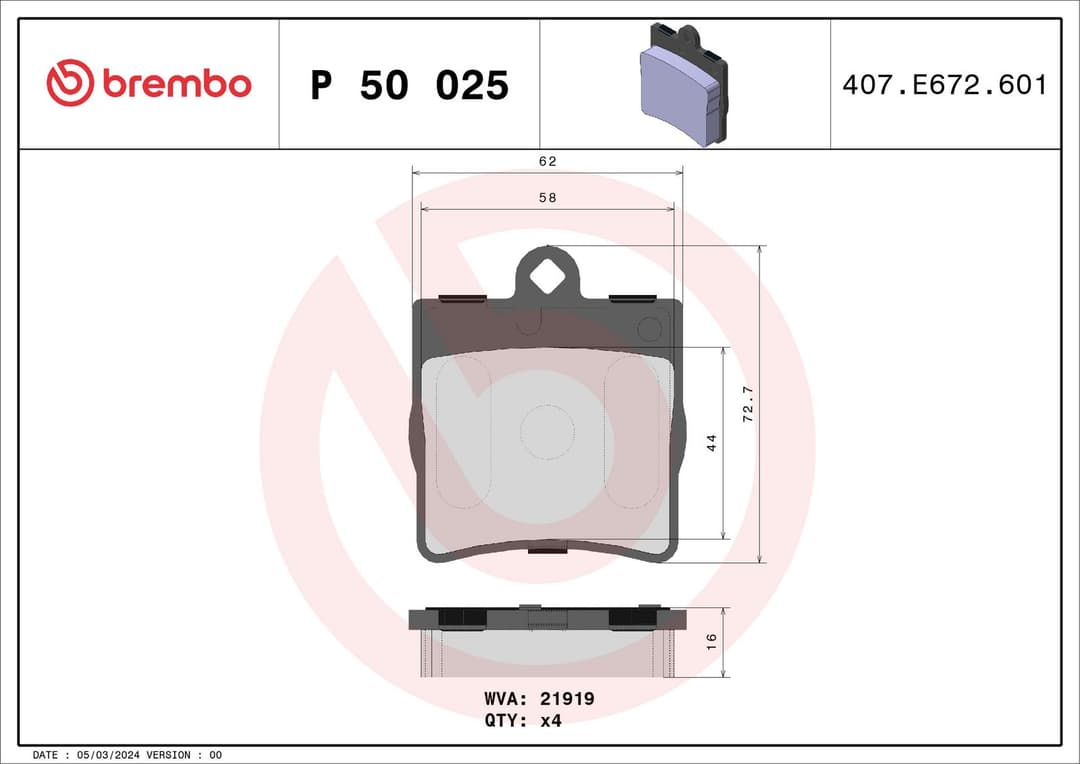 set placute frana,frana disc BREMBO PRIME LINE P 50 025