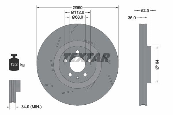 Disc frana TEXTAR PRO+ 92334205
