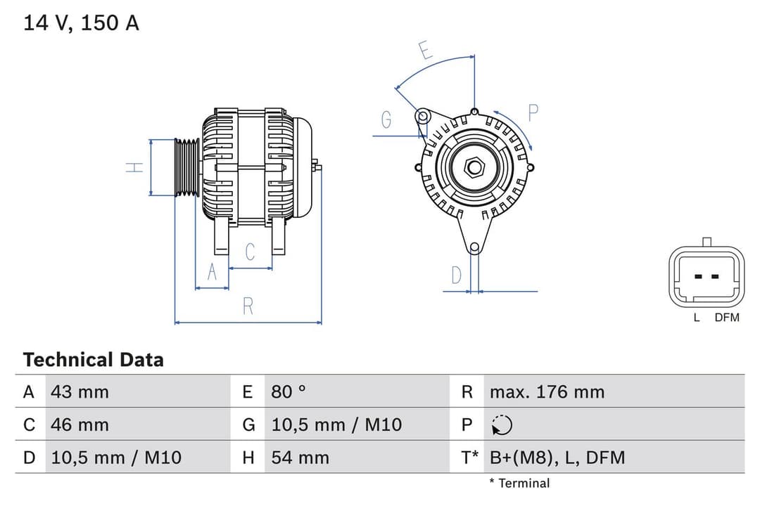 Generator / Alternator BOSCH 0 986 047 360
