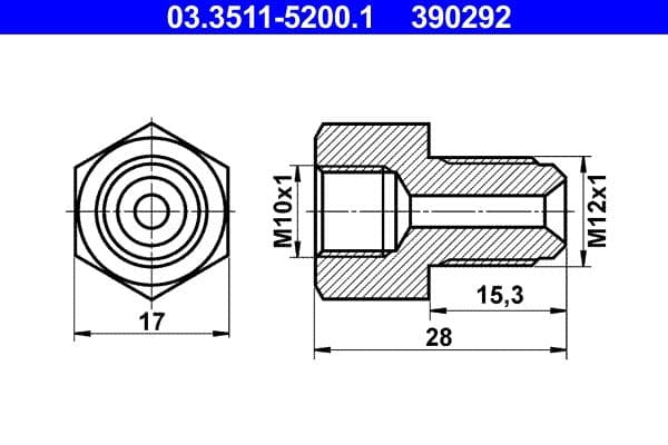 Adaptor, conducte frana ATE 03.3511-5200.1