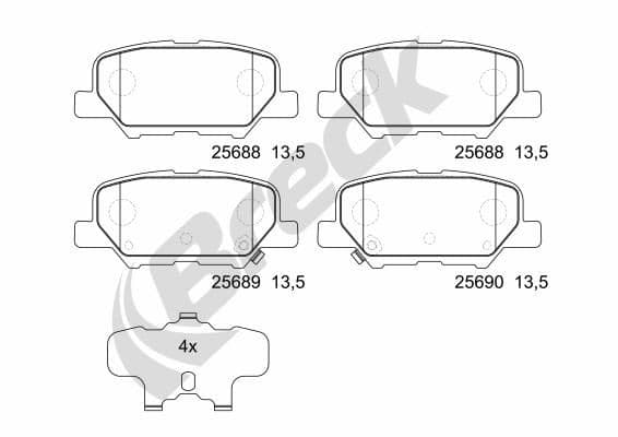set placute frana,frana disc BRECK 25688 00 702 00