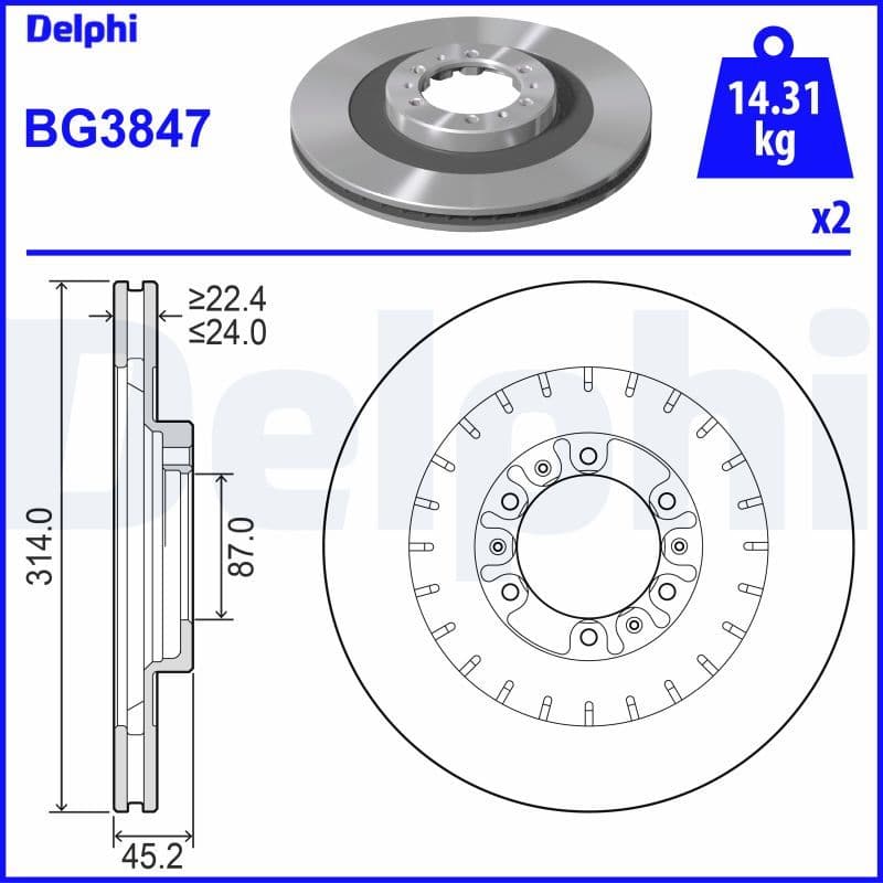 Disc frana DELPHI BG3847