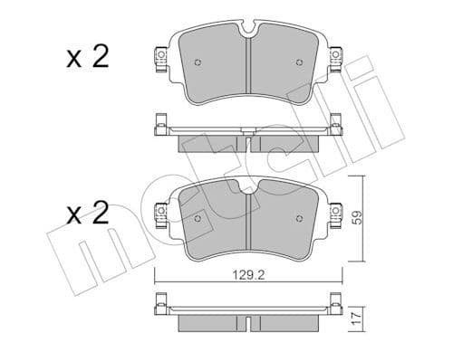set placute frana,frana disc METELLI 22-1129-0