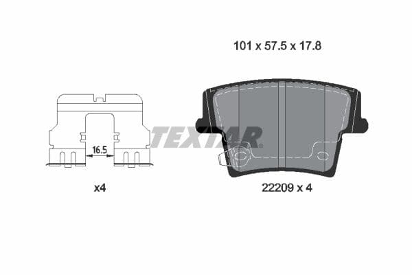 set placute frana,frana disc TEXTAR Q+ 2220901
